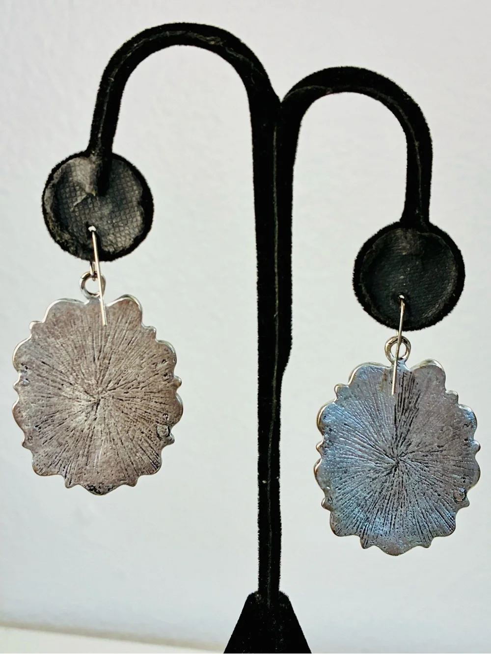 Southwestern Cream White Natural Gemstone Floral Cluster Drop Dangling Earrings